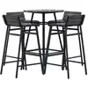 Image de Paris prix ensemble table bar jardin 4 tabourets - noir