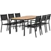 Image de Paris prix Salon de jardin table + 6 chaises - Naturel et noir