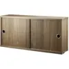 Image de Caisson 2 portes coulissantes en noyer 78 x 20 x 37 cm - String furniture