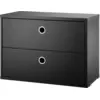 Image de Caisson 2 tiroirs en frêne teinté noir l58 cm - String furniture