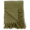 Image de Plaid Uni à Franges Stanly 130x170cm Vert Mousse