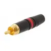 Image de Neutrik Connecteur Droit RCA Mâle Compatible au Câble O.D. 3,5mm à 6,1mm Noir / Rouge