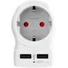 Image de Skross Adaptateur de voyage Europe vers USA avec 2 USB 7A Blanc