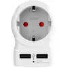 Image de Skross Adaptateur de voyage Europe vers USA avec 2 USB 15A Blanc