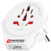Image de Skross Adaptateur Chargeur de Voyage USB Monde vers Europe 2 / 3 poles Blanc
