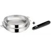 Image de Lot de 2 poêles inox 24 et 28 cm + poignée - 012138600003 - Salvaspazio+ - LAGOSTINA