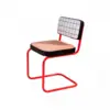 Image de Chaise en métal rouge et tissu rose Blue grid - Seletti