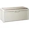 Image de Banc coffre de jardin SANTORINI PLUS - Résine - Capacité 550L - Blanc