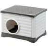 Image de FERPLAST Petvilla 60 Maison pour Chien d'Extérieur - 54 x 43 x 38,5 cm - Blanc/ Gris
