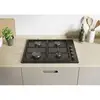 Image de Plaque de cuisson Candy CHW6LBB 4 foyers gaz 60 cm inox intégrée noire en occasion ou reconditionné