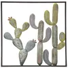 Image de Déco Murale Encadrée en Métal Cactus 50cm Multicolore