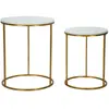 Image de Mauro ferretti table d'appoint ronde - doré et blanc
