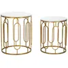 Image de Paris prix Lot 2 tables d'appoint gigognes - Or et blanc