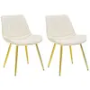 Image de Chaise en métal et tissu Paris (Lot de 2) crème et doré.