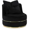 Image de Mauro ferretti Fauteuil rond tissu design - Noir