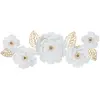 Image de Décoration Murale en Métal Foral 158cm Blanc & Or