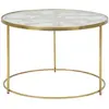 Image de Paris prix table basse ronde en verre - Or