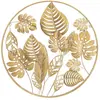 Image de Décoration Murale Ronde en Métal Jungle 80cm Or