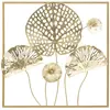 Image de Décoration Murale Encadrée en Métal Flowers 50cm Or