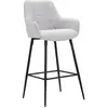 Image de Ensemble de 2 tabourets de bar en tissu vert avec pieds en métal, 55 x 55 x 109 cm