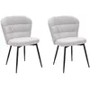 Image de Ensemble de 2 chaises en tissu gris avec pieds en métal, 58 x 60,5 x 85 cm