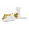 Image de Statue Déco en Résine Léopard Couché 53cm Blanc