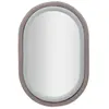 Image de Miroir ovale mural avec cadre en velours gris 90x60x4cm Antony