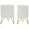 Image de Lot de 2 Cache-Pots Design Carly 20cm Blanc & Or