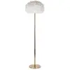 Image de Lampadaire Imitation Plume Slim 170cm Or & Blanc