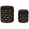 Image de Lot de 2 Poufs Coffres Shanty 42cm Noir & Or
