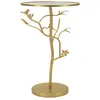 Image de Table basse en métal doré et verre, ø 38 x 60 cm