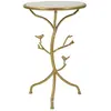 Image de Table d'Appoint en Marbre Birds 60cm Or