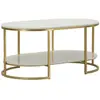 Image de Table Basse en Marbre Izmir 90cm Blanc & Or