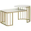 Image de Table Basse en Marbre Ankara 90cm Blanc & Or