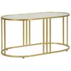 Image de Table Basse Ovale Antalia 90cm Transparent & Or