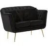 Image de Canapé en tissu noir et métal avec coussins