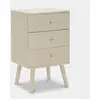 Image de Table de chevet 3 tiroirs en bois et MDF pour chambre Shy