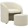 Image de Fauteuil avec pouf rembourré en simili cuir Zagabria