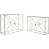 Image de Ensemble de deux consoles en métal argenté 100x30x78 cm - 90x25x72 cm