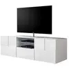 Image de Milano Meuble TV 2 portes 1 tiroir 181x42x56 cm Blanc laqué brillant
