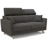 Image de Francy Canapé lit avec têtières réglables 200 cm (mat. 160x197) Anthracite