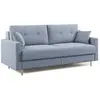 Image de Divani.store Megan Canapé convertible en microfibre - Bleu pastel