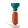 Image de Lampe de table en céramique turquoise et orange pokè 12x29,5cm Berimbau - Ferroluce