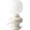 Image de Lampe de table en verre opalin et céramique crème 17x35cm Copacabana - Ferroluce