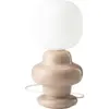 Image de Lampe de table en verre opalin et céramique gris sable 17x35cm Copacabana - Ferroluce