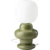 Image de Lampe de table en verre opalin et céramique verte sauge 17x35cm Copacabana - Ferroluce