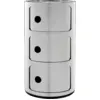Image de Table de chevet chromé 3 tiroirs Componibili - Kartell