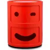Image de Table de chevet 2 tiroirs rouge Componibili Smile occhiolino - Kartell