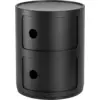 Image de Table de chevet noire mat 2 tiroirs Componibili Recycled - Kartell