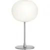 Image de Lampe de table design en verre opalin et acier argenté Glo-Ball - Flos